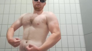 Quickie for Leo: Very Sweaty After My Workout! | Small Wet Uncut Cock Play