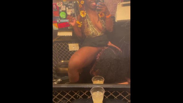REAL lesbian couple passionately fucking in a bar bathroom!