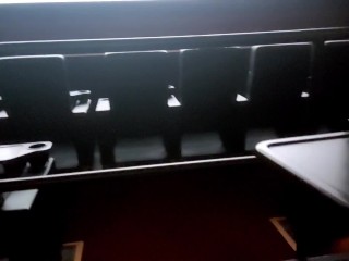 Public Blowjob in Сinema from Cute Girl, Swallows Cum - Lustyline