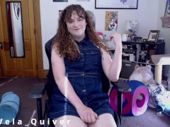 Cute trans girl strips out of work clothes and cums during webcam show - Screenshot 2 of 16 - Trans