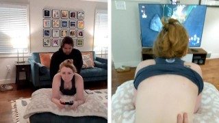 Gamer Girl Gets FREE USED While Playing Zelda - COVERED in Cum!