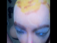 Sloppy bj from ghetto ass sex doll, loud slurp, and is so dirty it’s hot!