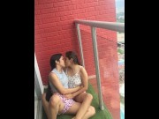 Preview 4 of My best friend masturbates me for breakfast on the balcony of my apartment.
