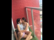 Preview 6 of My best friend masturbates me for breakfast on the balcony of my apartment.