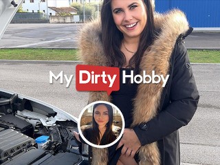 MyDirtyHobby - Amateur Gets both her Holes Filled