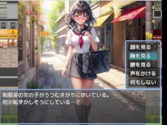 【同人エロゲ実況】ヤれる女を見極めろ！  街中で巨乳JKやOLに次々とエロいことして中出ししまくる！(体験版 RPGエロゲー Hentai game)