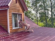 Preview 2 of Guy fucks athletic guy in the window of the house overlooking the roof -187