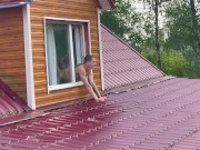 Preview 5 of Guy fucks athletic guy in the window of the house overlooking the roof -187
