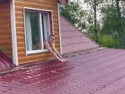 Preview 6 of Guy fucks athletic guy in the window of the house overlooking the roof -187