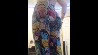 Hazel puts on nerdy leggings over her fat ass