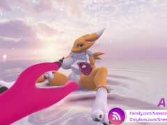 Sneezing Pixels playing with her pussy at sunrise