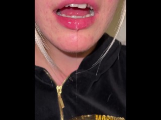 A blondie teen is sick and she's coughing, hocking and spitting loogies and phlegm
