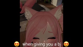 Lewdtuber Miss Kanako vous taquine et suce une bite! Vtuber Catgirl Hentai