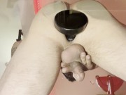 Preview 2 of Big Screw shaped Dildo Goes Deep In This Studs Sexy Hole & makes Big Cock drip Cum Nonstop on glass