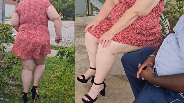 A stranger at the bus stop wanted my pussy (bbw ssbbw, Big ass, big butt, Thick ass, big boobs)