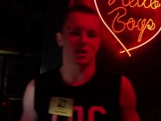 Preview 5 of Picked up a young bartender in a club and fucked him without a condom in the back room -72