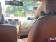Preview 6 of Risky blowjob in a taxi - A girl sucks a dick until the driver sees