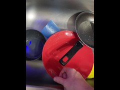 Had to piss on the dishes before washing