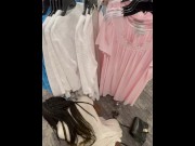 Preview 2 of Crazy Ebony Slut Fucks White Cock In the Middle Of Macy's! - Tila Totti