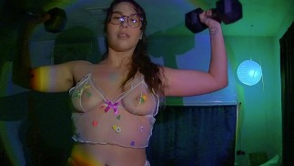 Arm Workout Tease - Hairy Girl