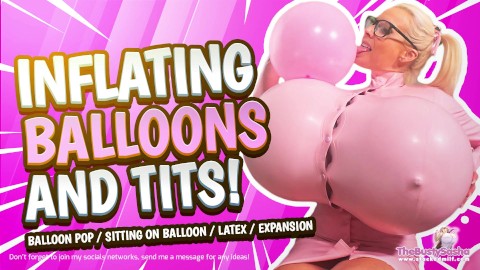 Inflating Balloons and tits in latex PREVIEW