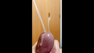Close-up masturbation | A moaning guy jerks his huge oiled-cock followed by a massive CUM!