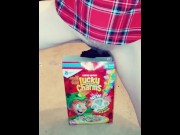 Preview 1 of Peeing in a box of lucky charms