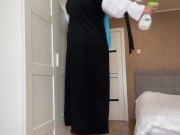 Preview 3 of Arab wife in hijab found a sex toy while cleaning and got horny
