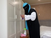 Preview 4 of Arab wife in hijab found a sex toy while cleaning and got horny