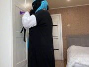 Preview 6 of Arab wife in hijab found a sex toy while cleaning and got horny