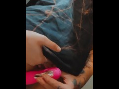 Trans man testosterone day horny as fuck playing with man pussy using toy.