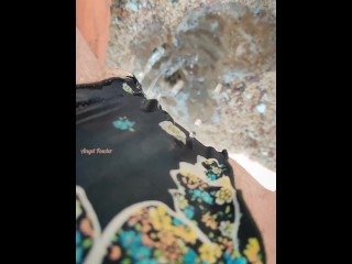 Take Care of your Mistress's Kindness and Admire my Panty Pissing on the Beach
