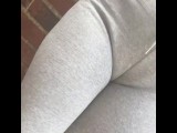 Public Pee Desperation In Tight Grey Pants Stuck Down Alleyway