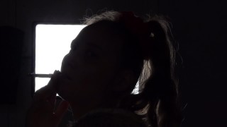 Shadow play while I light a cigarette. Alternative video, by long blonde hair girl