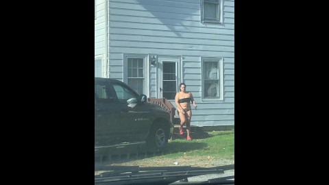 REALLY CAUGHT NEIGHBORS WIFE NAKED OUTSIDE AND TOOK THE RISK BEFORE GOING BCK IN TO HER HUSBAND !