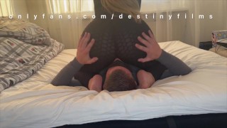Enormous ass covers slaves face, leaving him with no air. Full vid on OF.