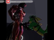Preview 3 of gay big black cock muscle Furry horse and dragon