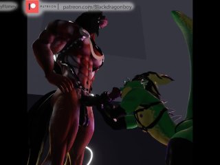 gay big black cock muscle Furry horse and dragon