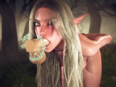 Elf fell in a Magic Dick Gangbang Trap in the forest | 3D Porn Short Clip