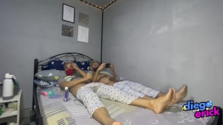Big Brother And Youngest Have Sex Before Sleeping Pajamas Party Jerking Off & Cumming With My Stepbrother