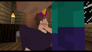 Ellieからフェラを受け、Jennyのお尻を食べる-Minecraft Mod