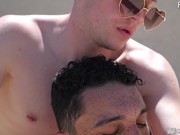 Preview 5 of ManRoyale Poolside Rub Down Sex With Two Hunks