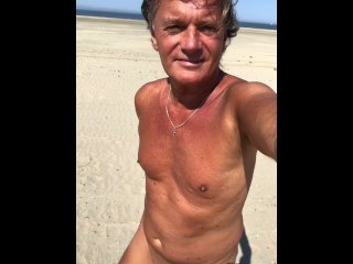 nude beach, public, cumshot, slave