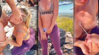 LOST BET Stepsis Has To Suck My Cock And Fuck On A Hiking Trail After Losing The Bet