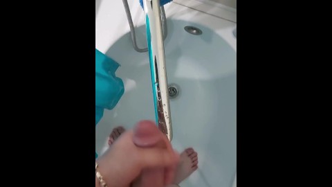 HawkHelll masturbates in the bathroom and gets ready to fuck with a friend's wife