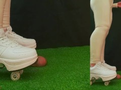 Roller Skates Shoes Cock Crush, CBT and Ballbusting with TamyStarly - Shoejob, Trampling