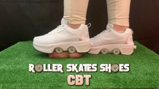 Roller Skates Shoes Cock Crush, CBT and Ballbusting with TamyStarly - Shoejob, Trampling
