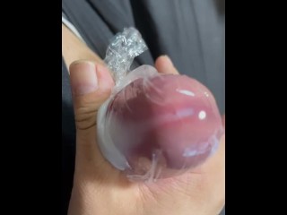 发射时刻！大量浓稠的精液被射入包裹中