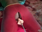 Preview 5 of Fuck my Pussy through this hole in my leggings - Fucked by Machines