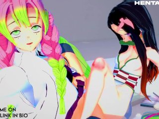 MITSURI & NEZUKO LESBIAN HAVE FUN IN THE BEDROOM - HENTAI 3D + POV